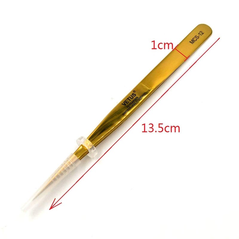 Vetus MCS Makeups Tweezers for Beauty Eyelashes Grip Picking Selection Works (MCS-12) - Image 2